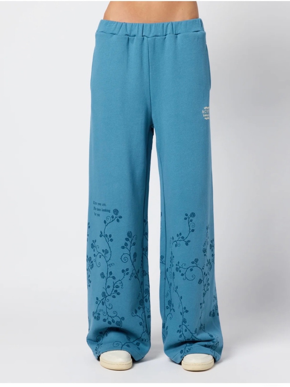 ACOTAR Thorns and Roses Open Leg Sweatpants, Blue